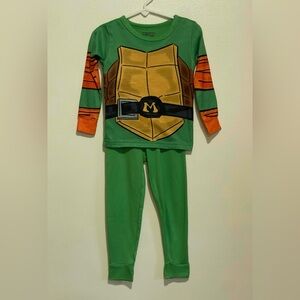 Kids Ninja Turtle pajamas Green and Orange